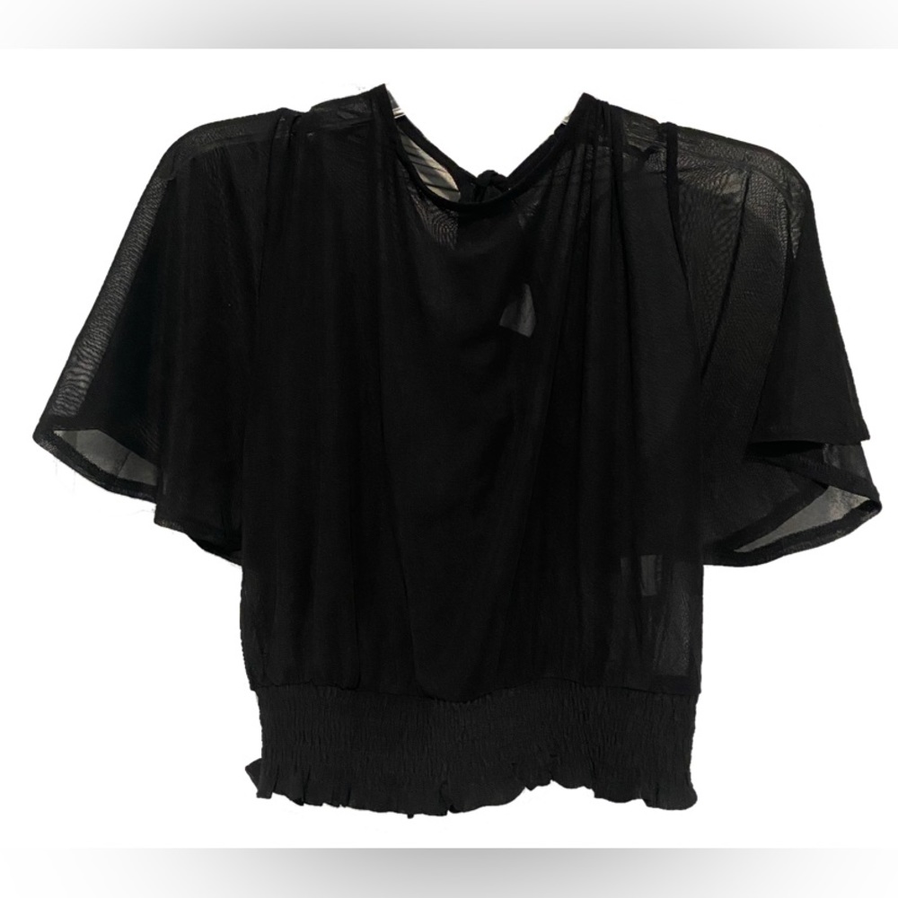 Elegant Black Sheer Women's Top